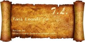 Tani Leonóra névjegykártya